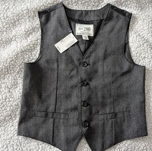 The Children's Place Boys Size 7/8 Charcoal Herringbone Vest
